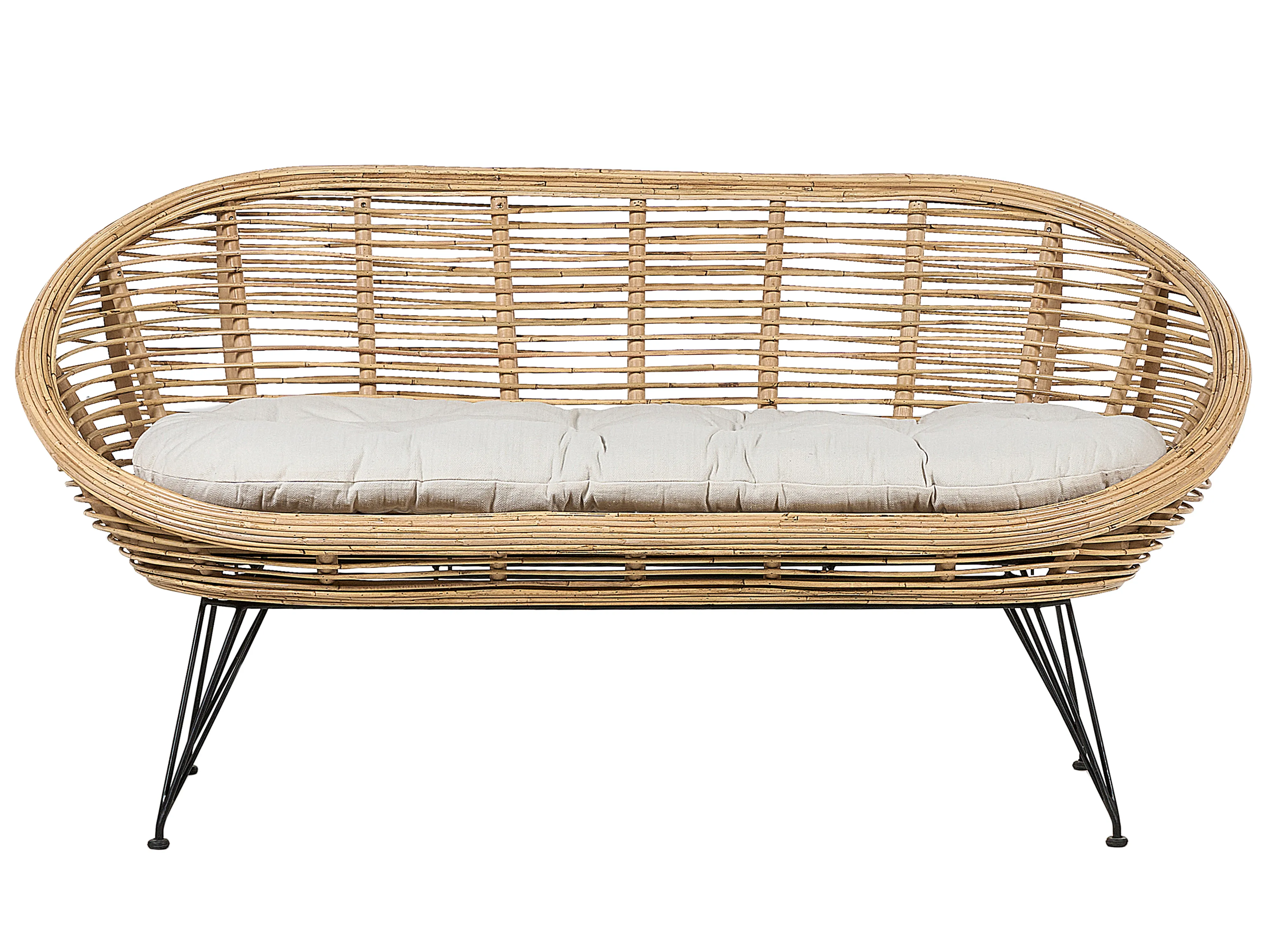 Garden Sofa 2 Seater MARATEA Rattan Natural