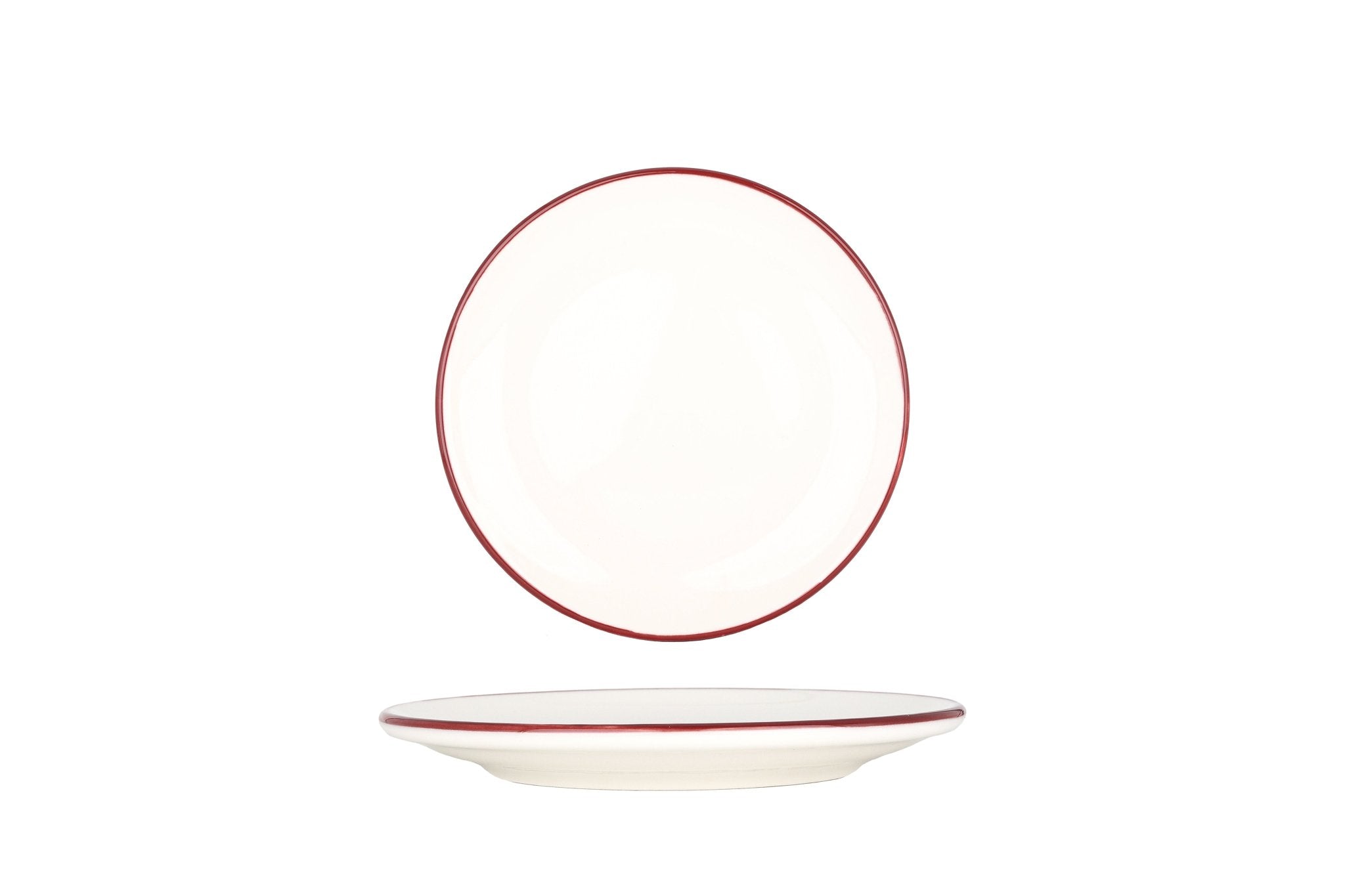 Bonna Gebaksbord - Linea Burgundy - Porselein - 15 cm - set van 6