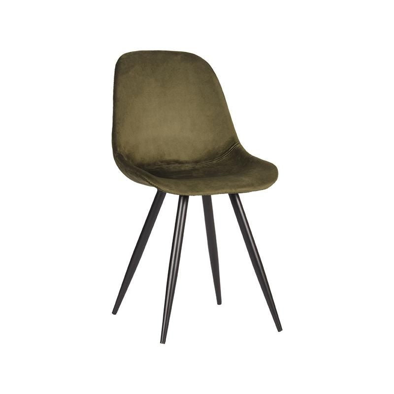 LABEL51 Eetkamerstoel Capri - Groen Velvet - Set van 2