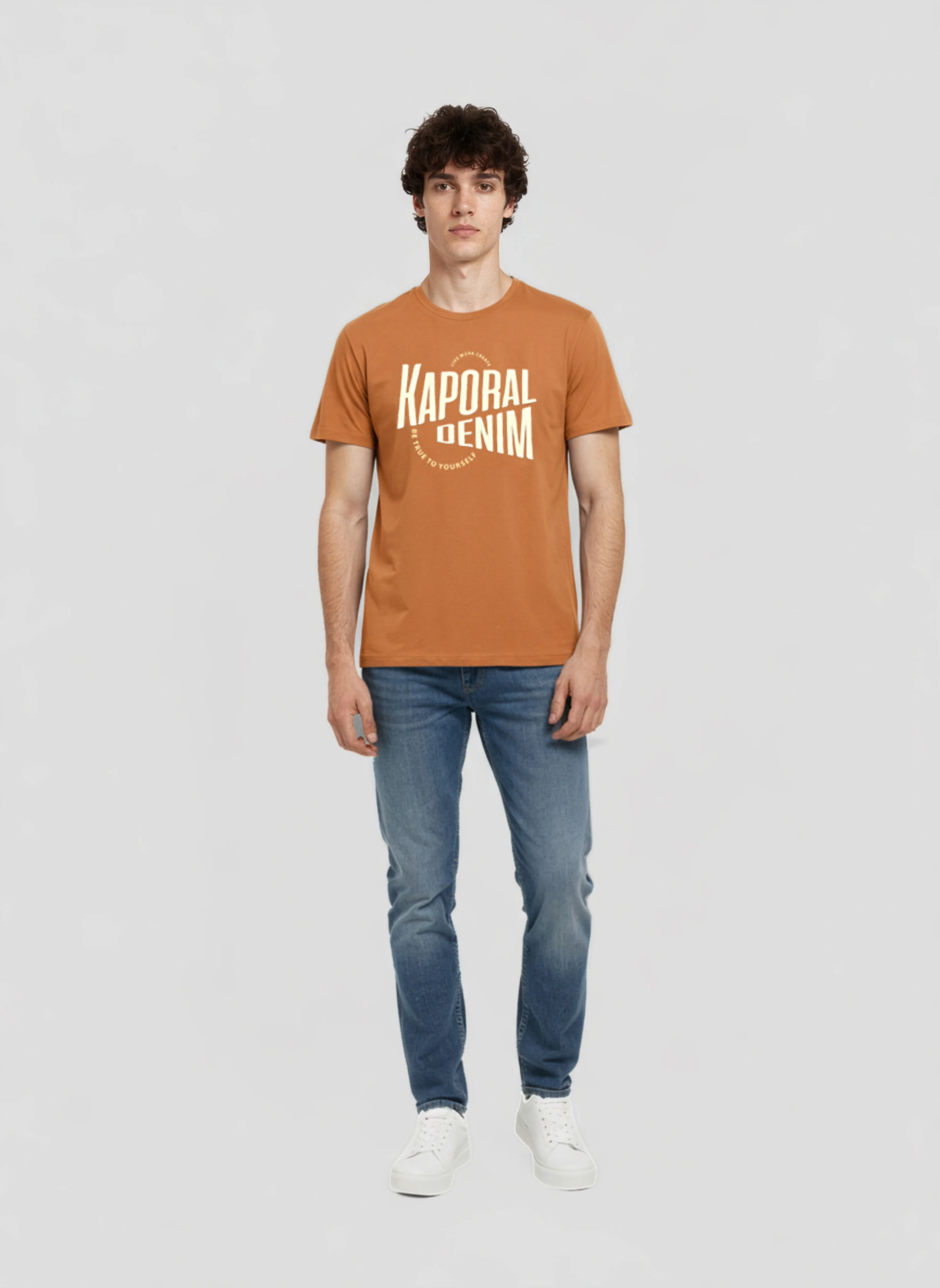 T-shirt manches courtes regular orange coton JAVA