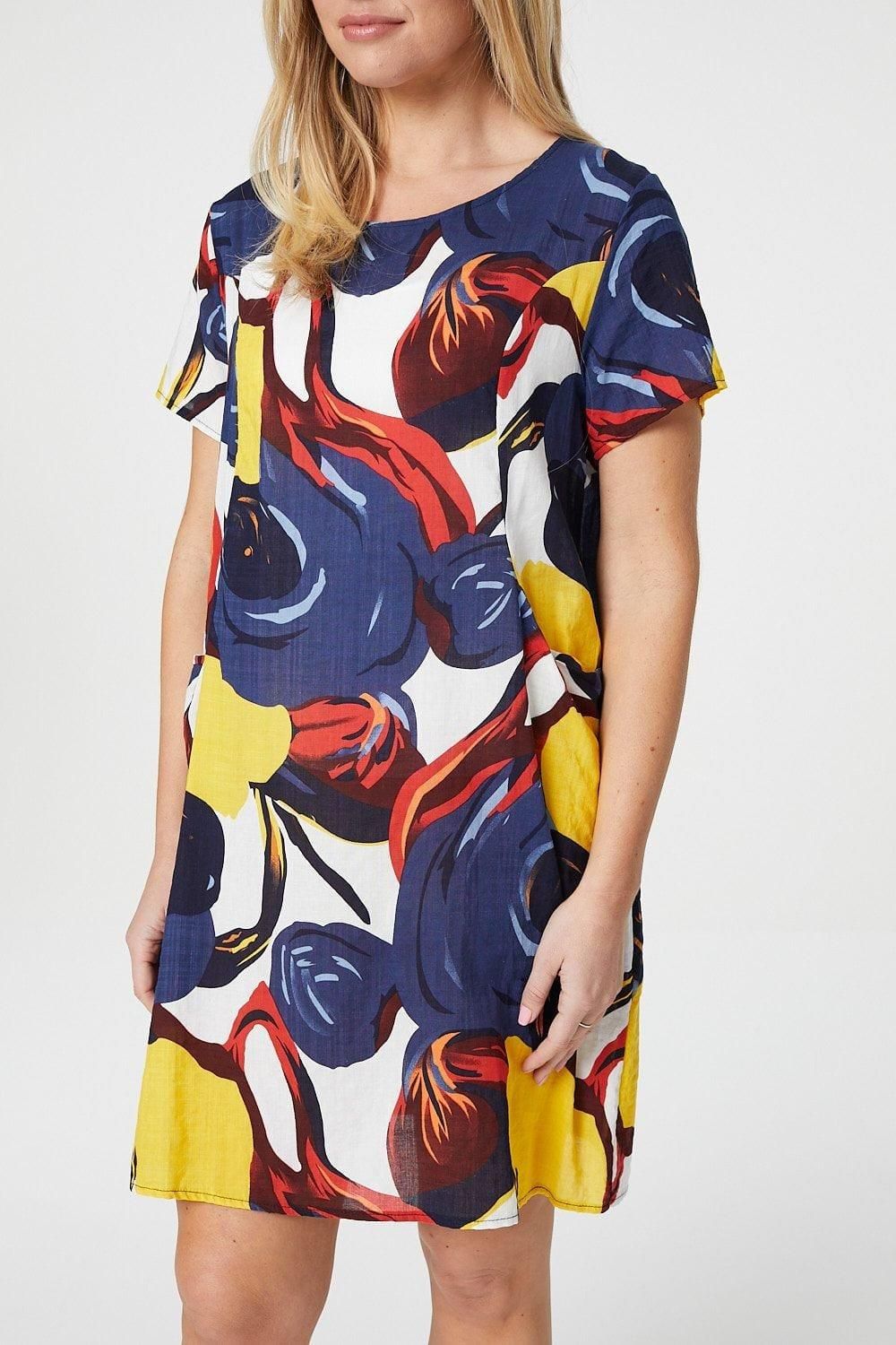 Izabel London Floral Short Sleeve Shift Dress