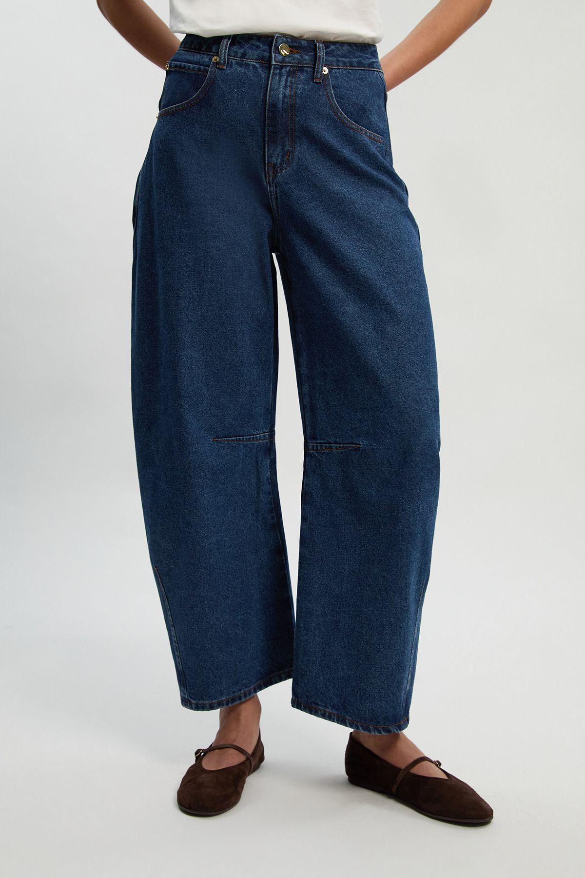 KarenMillen Petite Denim Barell Jean