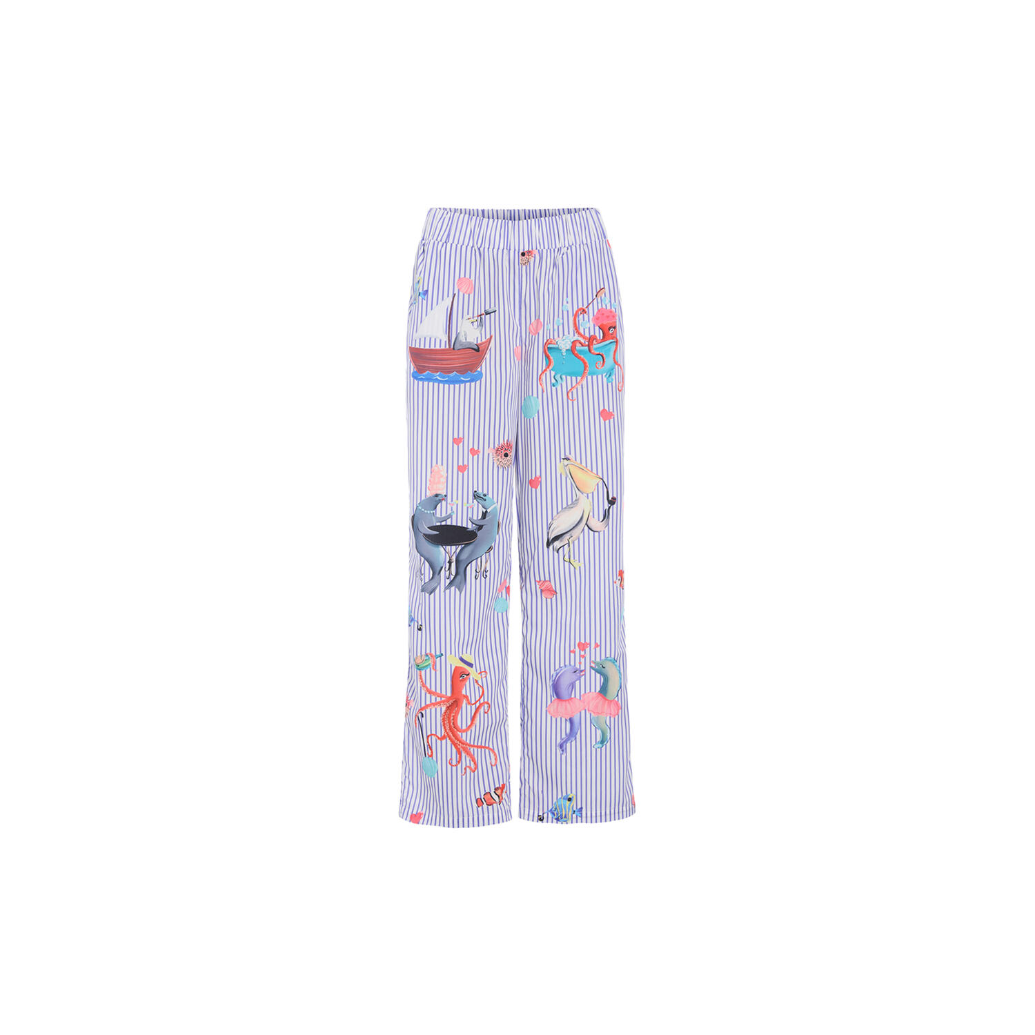 Nessie Trousers, blue ocean art print