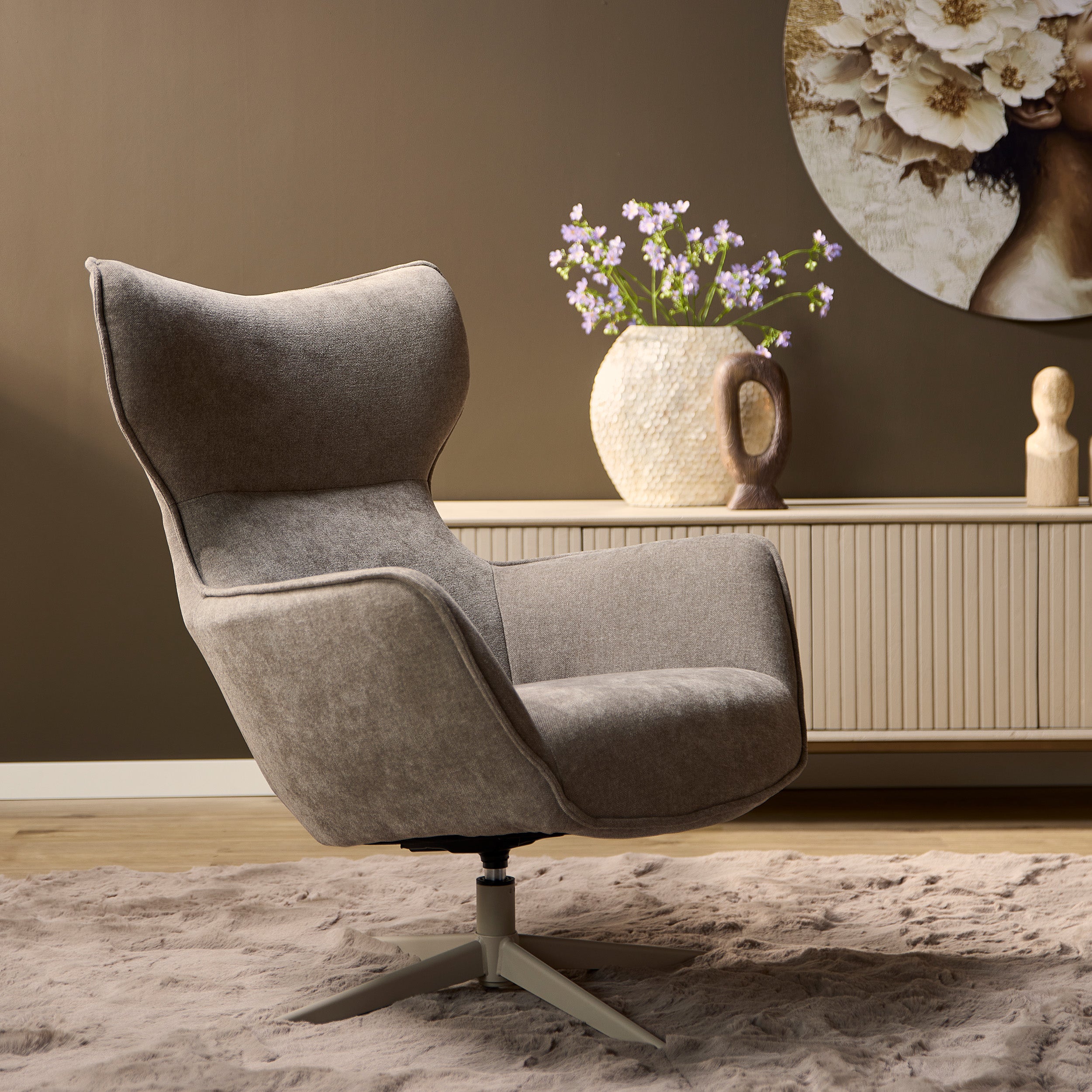 Starfurn fauteuil Julia - taupe - 78x76x102cm