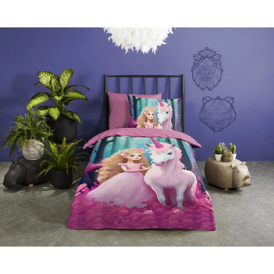 Pure Unicorn Kinderdekbedovertrek Roze