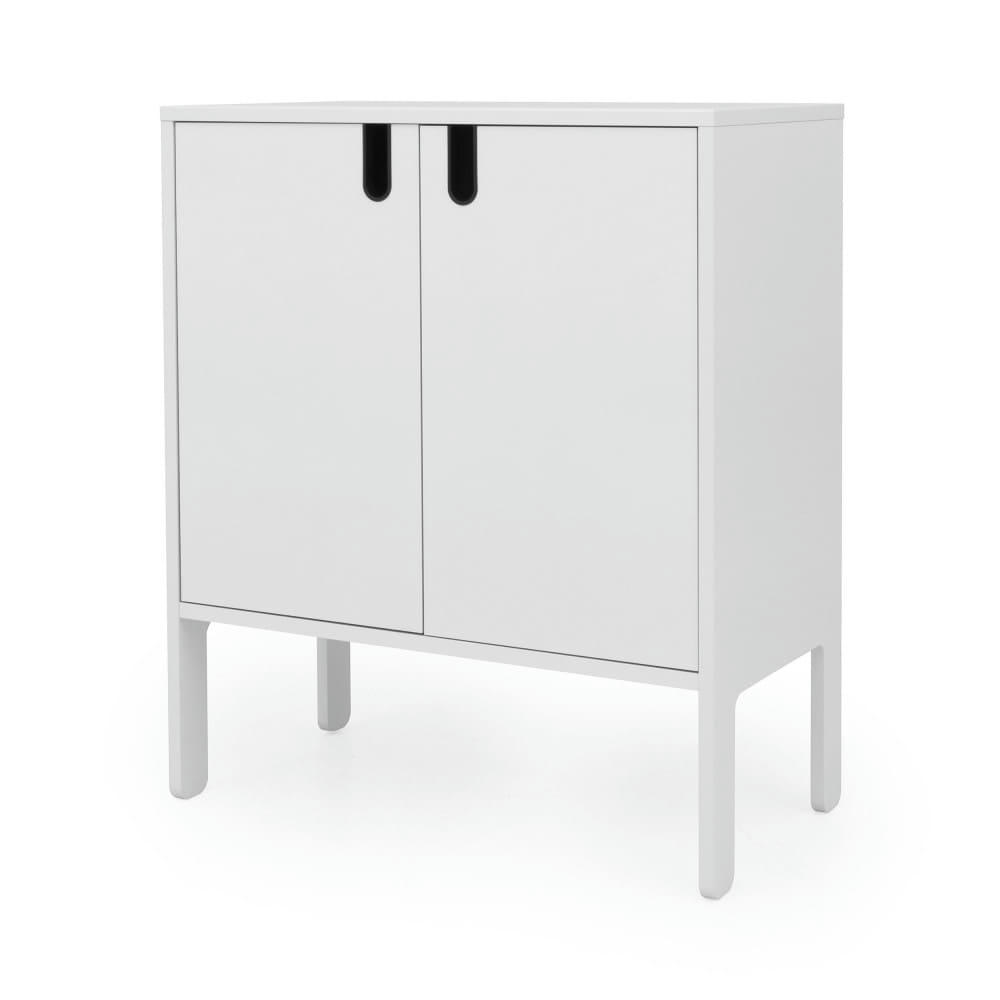 UNO - Petit buffet en bois 2 portes L80cm blanc