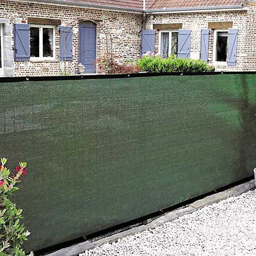 Brise vue 350 g/m - Occultant à 100% - long 3 mètres, Hauteur 1 m, Couleur Kaki