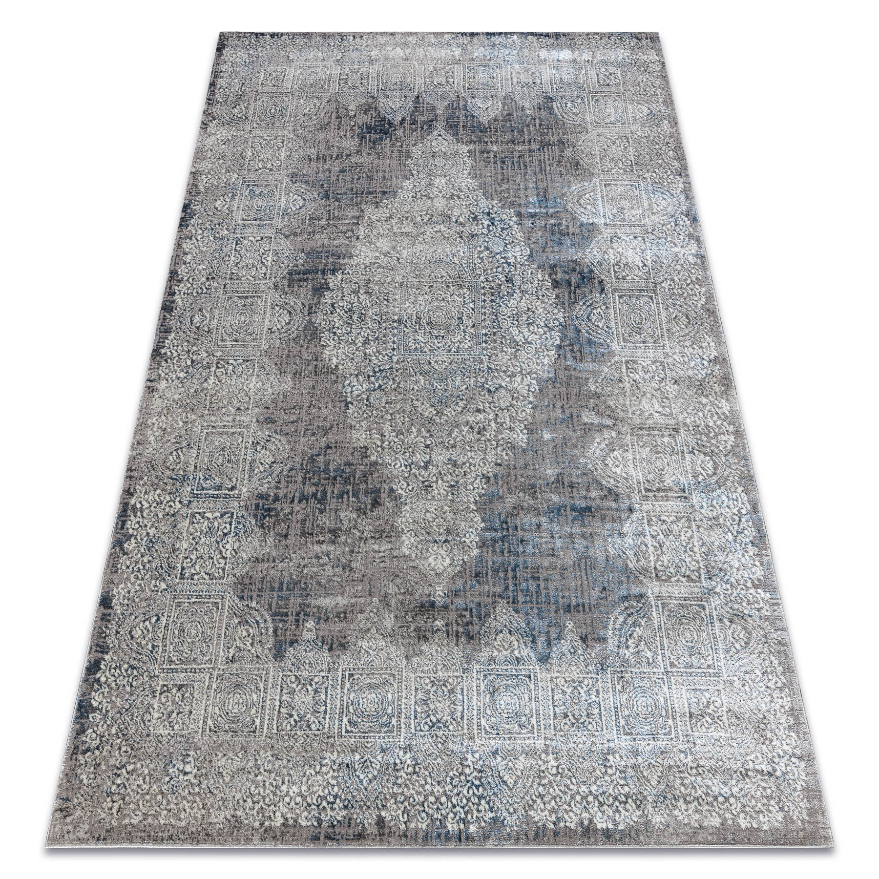 Dywan BLISS Z214AZ221 krem / niebieski - Rozeta, nowoczesny, 80x150 cm