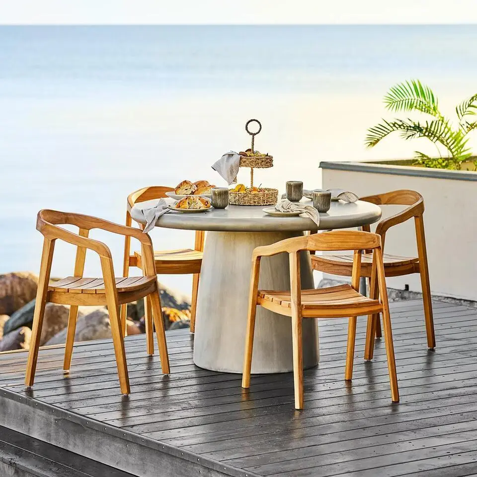 Artichok Tycho fiberclay eettafel grijs - &Oslash;120 x 75 cm