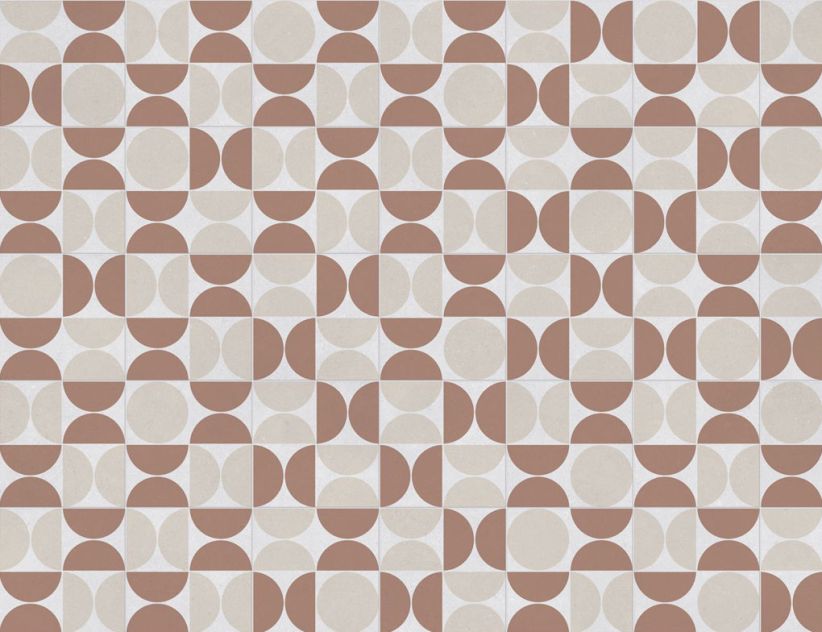 PVC Cupid Tile Beige, Terrakotta 3m