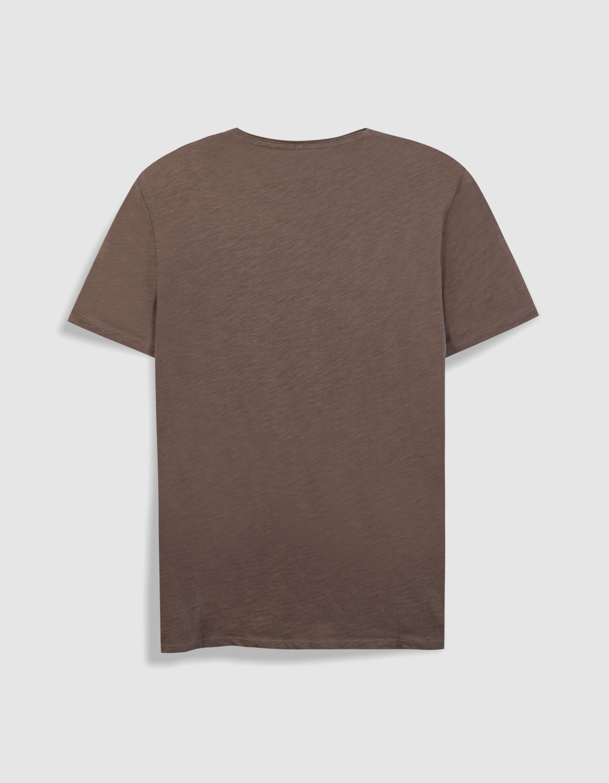 T-shirt encolure V bordeaux coton bio flammé Homme