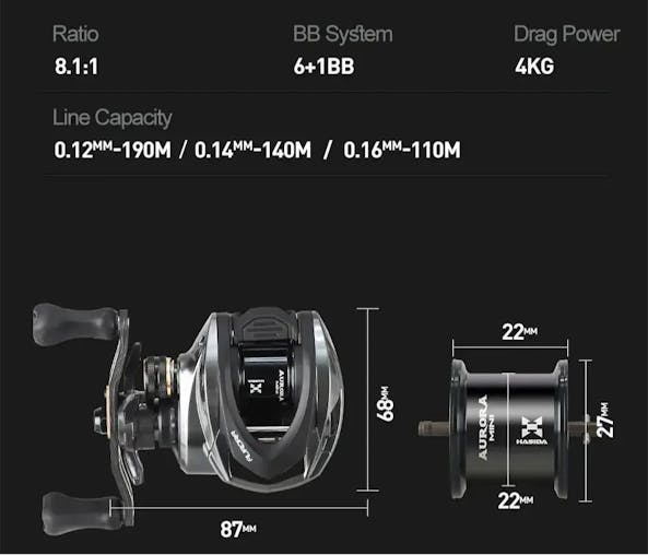 NNEOBA Bait Finesse Reel 3D Magnetic Braking Right Hand Black