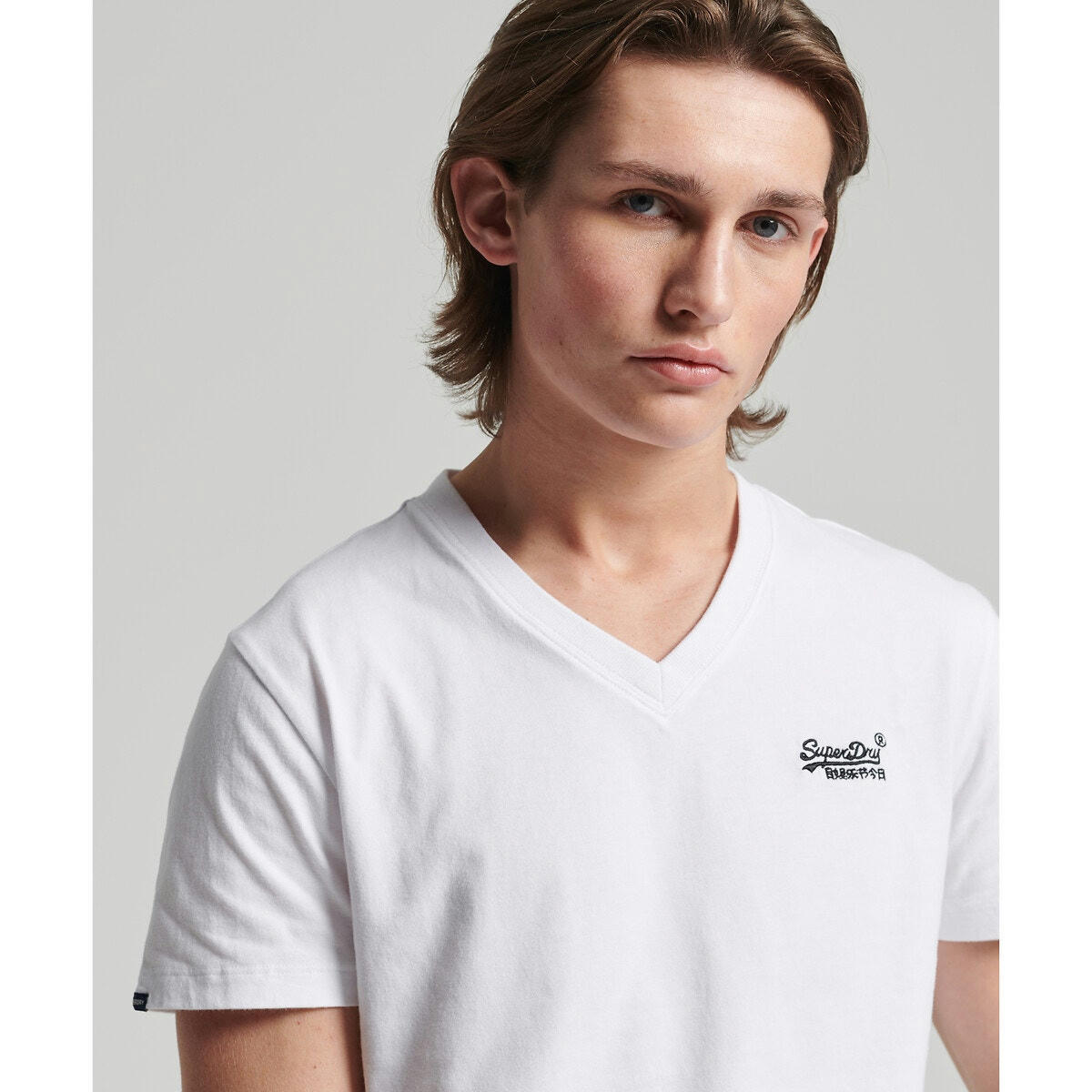 T-shirt col V Vintage Logo
