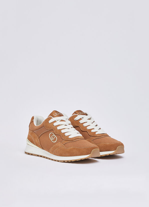 Sneakers in suede traforato