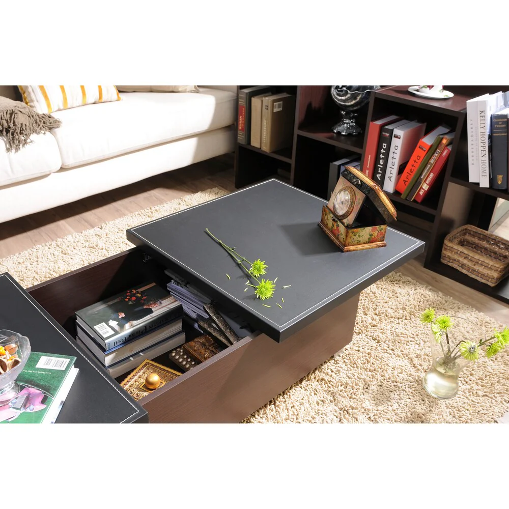 Furniture of America Numero 47-inch Leatherette Top Coffee Table
