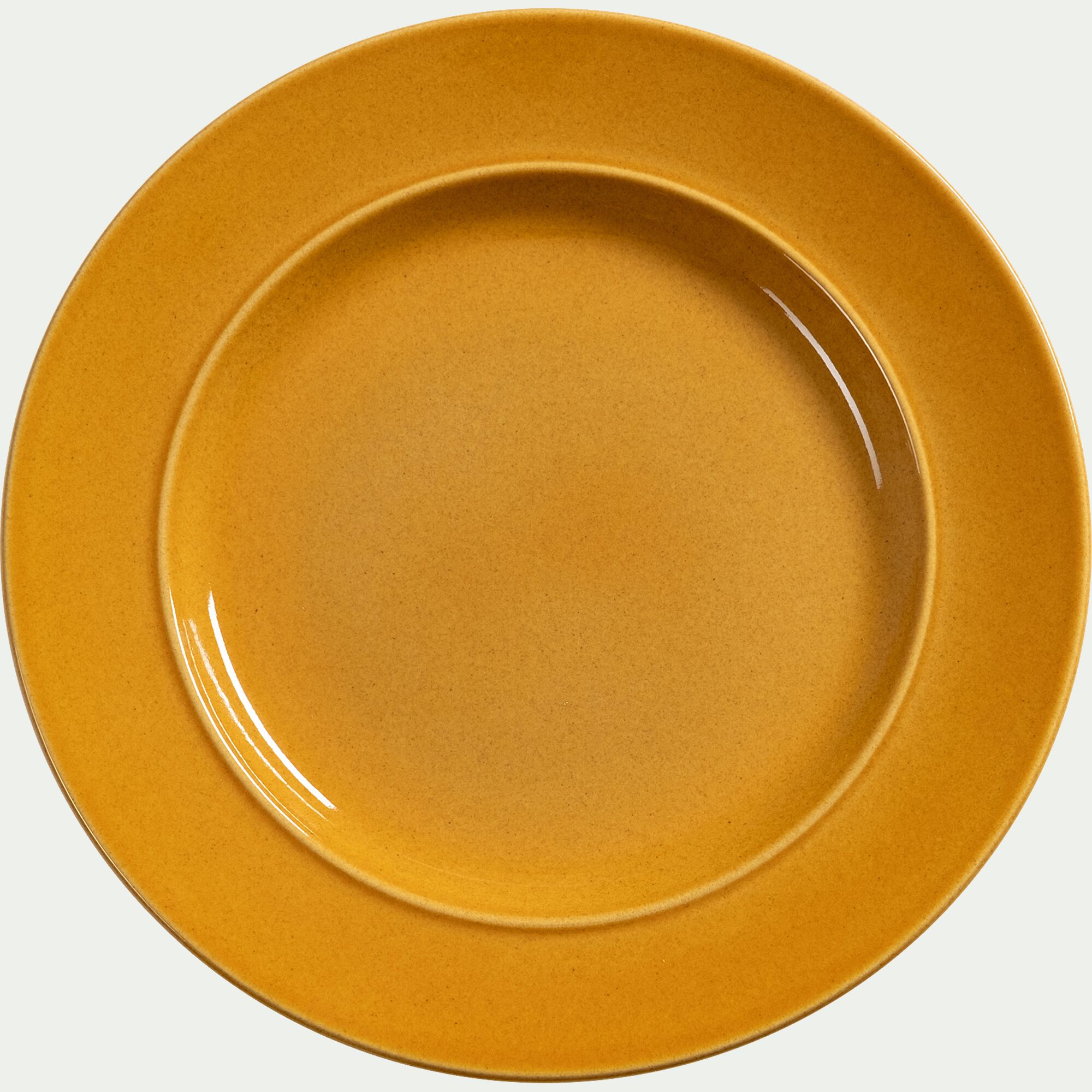 ANO - Assiette plate en grès D27,4cm - jaune