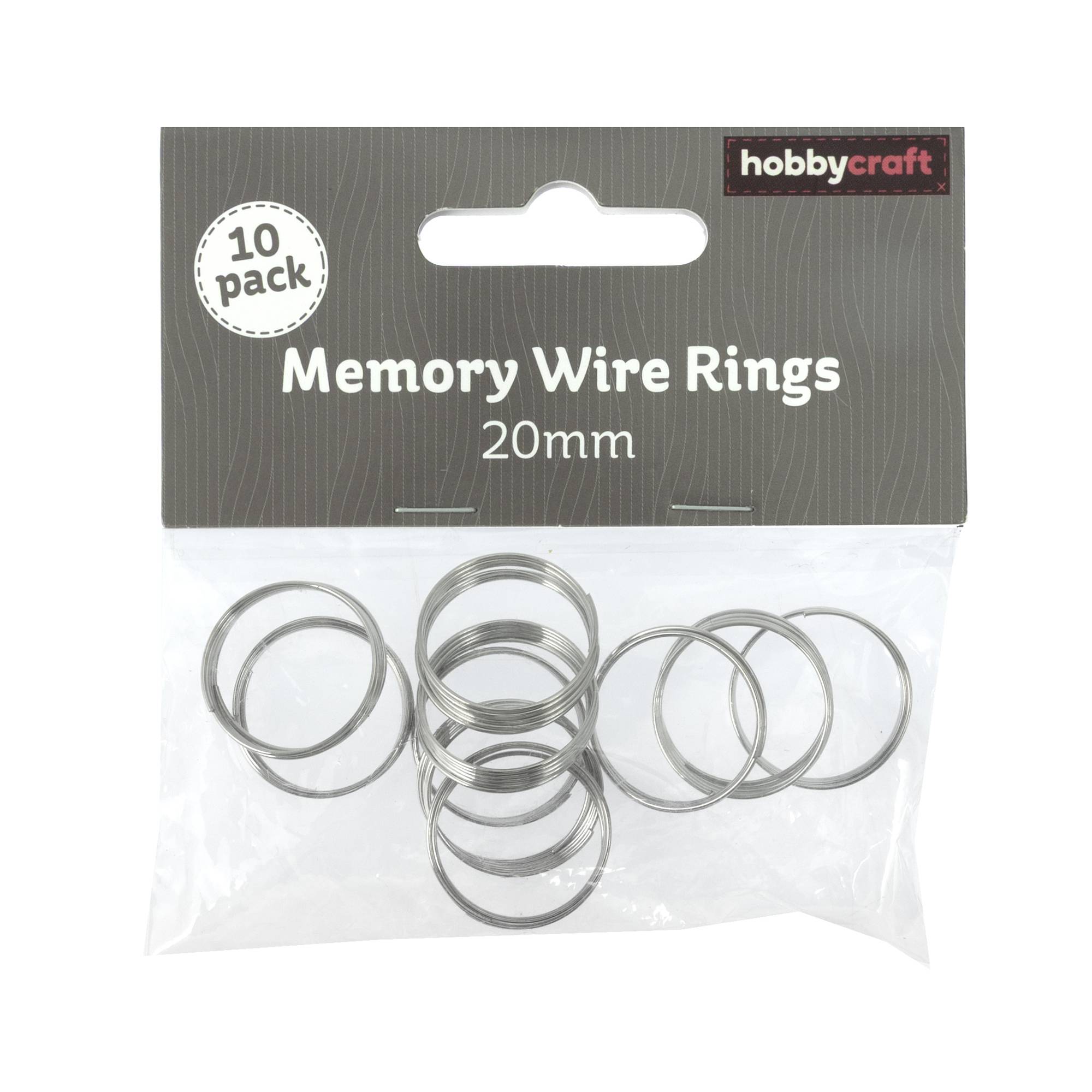 Memory Wire Rings 20mm 10 Pack