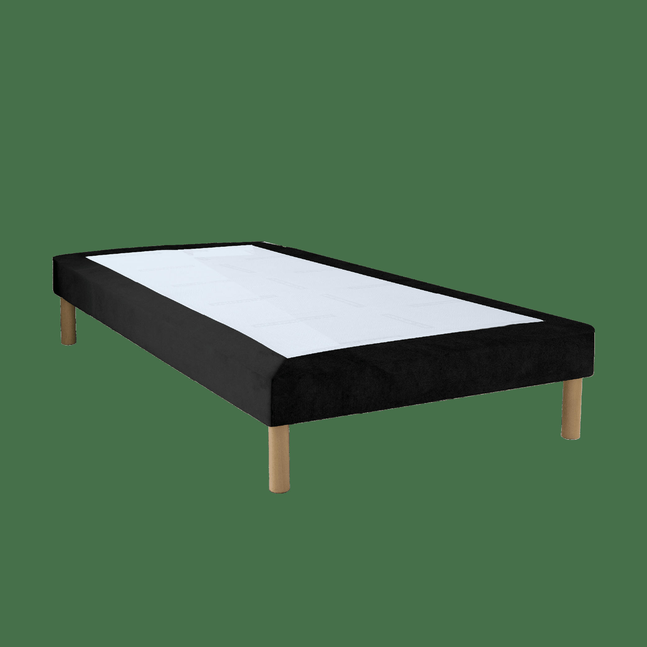 LUXE VELOURS - Sommier velours noir 70x190 cm