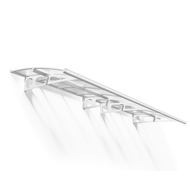Marquise de porte Bordeaux blanche 447 x 140 cm CANOPIA