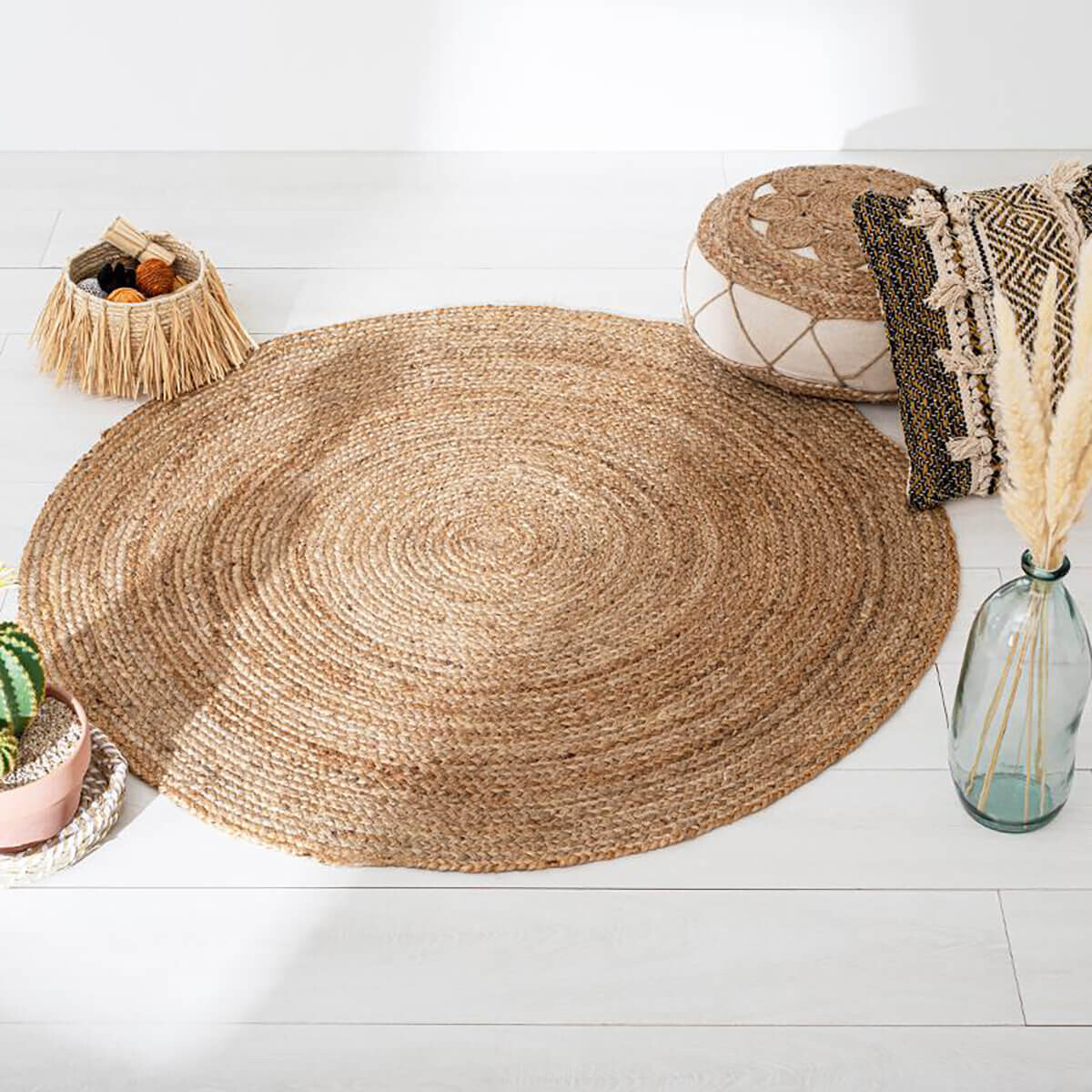 Rug Jute, D.120 cm