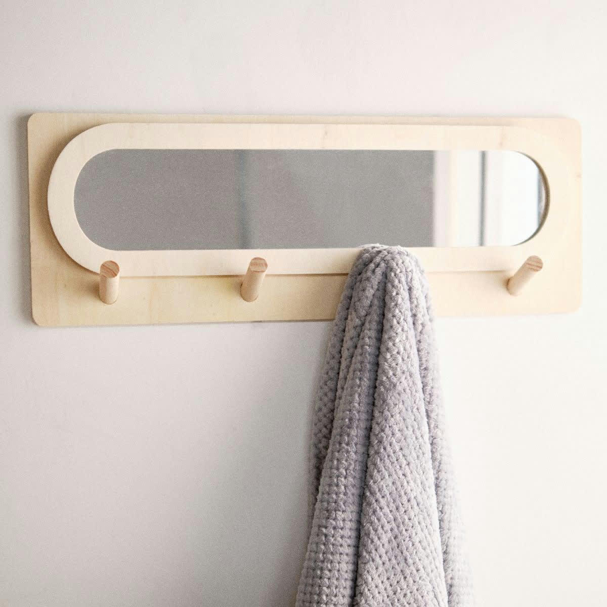 SIMPLICITY - Miroir d'entrée en contreplaqué beige