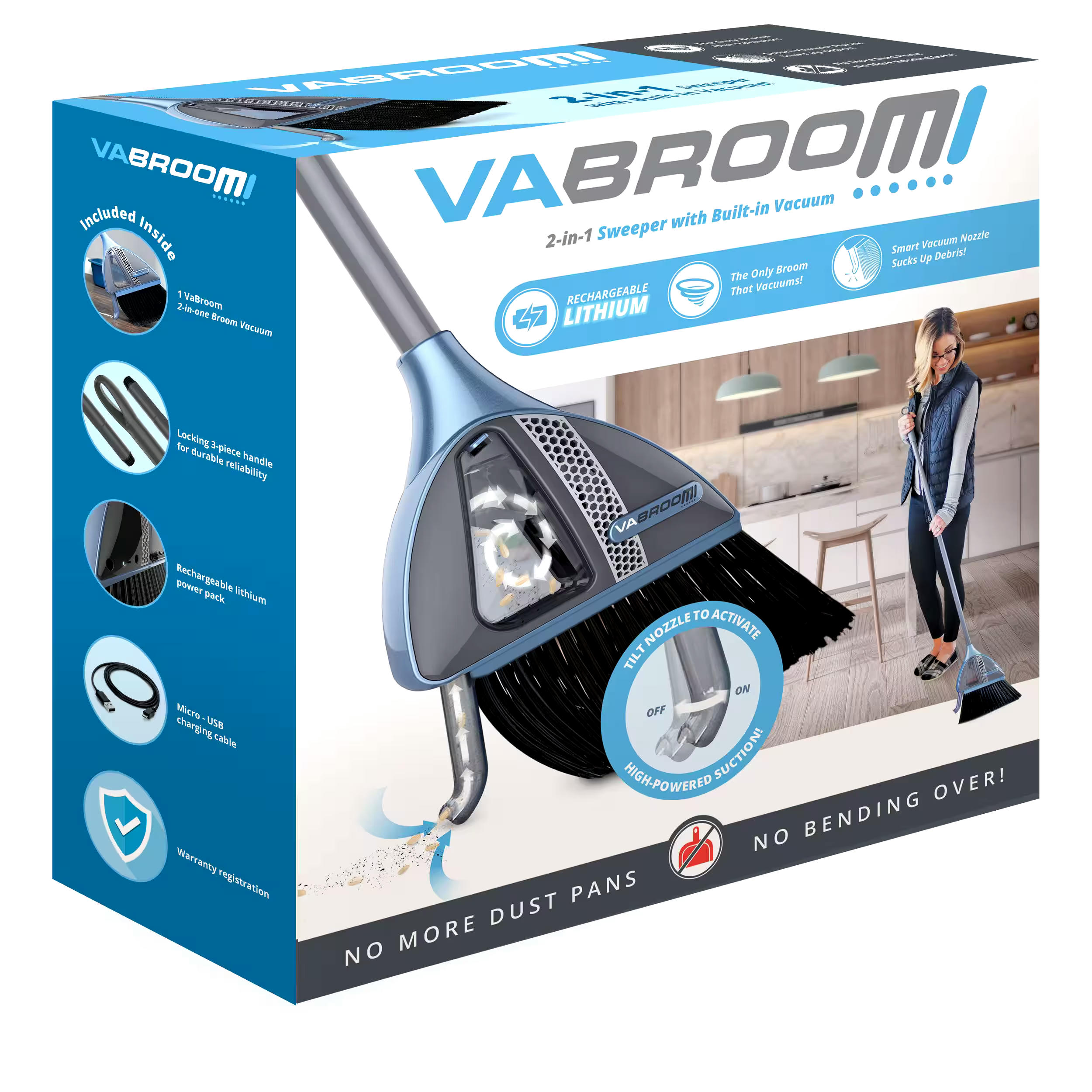 As Seen On TV 2-in-1 Sweeper with Built-in Vacuum