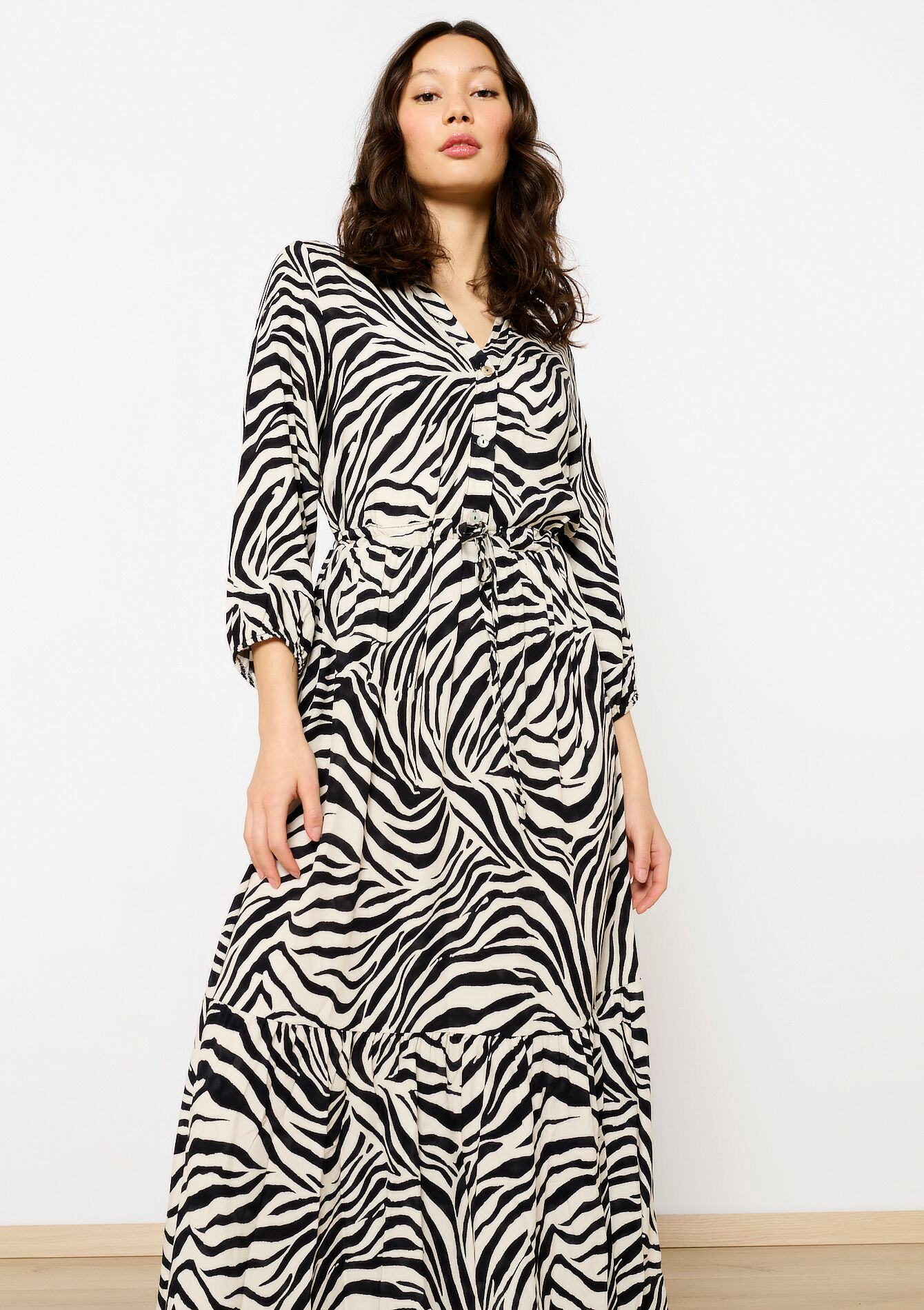 Maxi-jurk met zebranprint