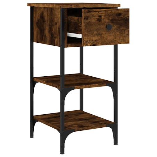 NNEVL Bedside Cabinets 2 pcs Smoked Oak 34x36x70 cm Engineered Wood