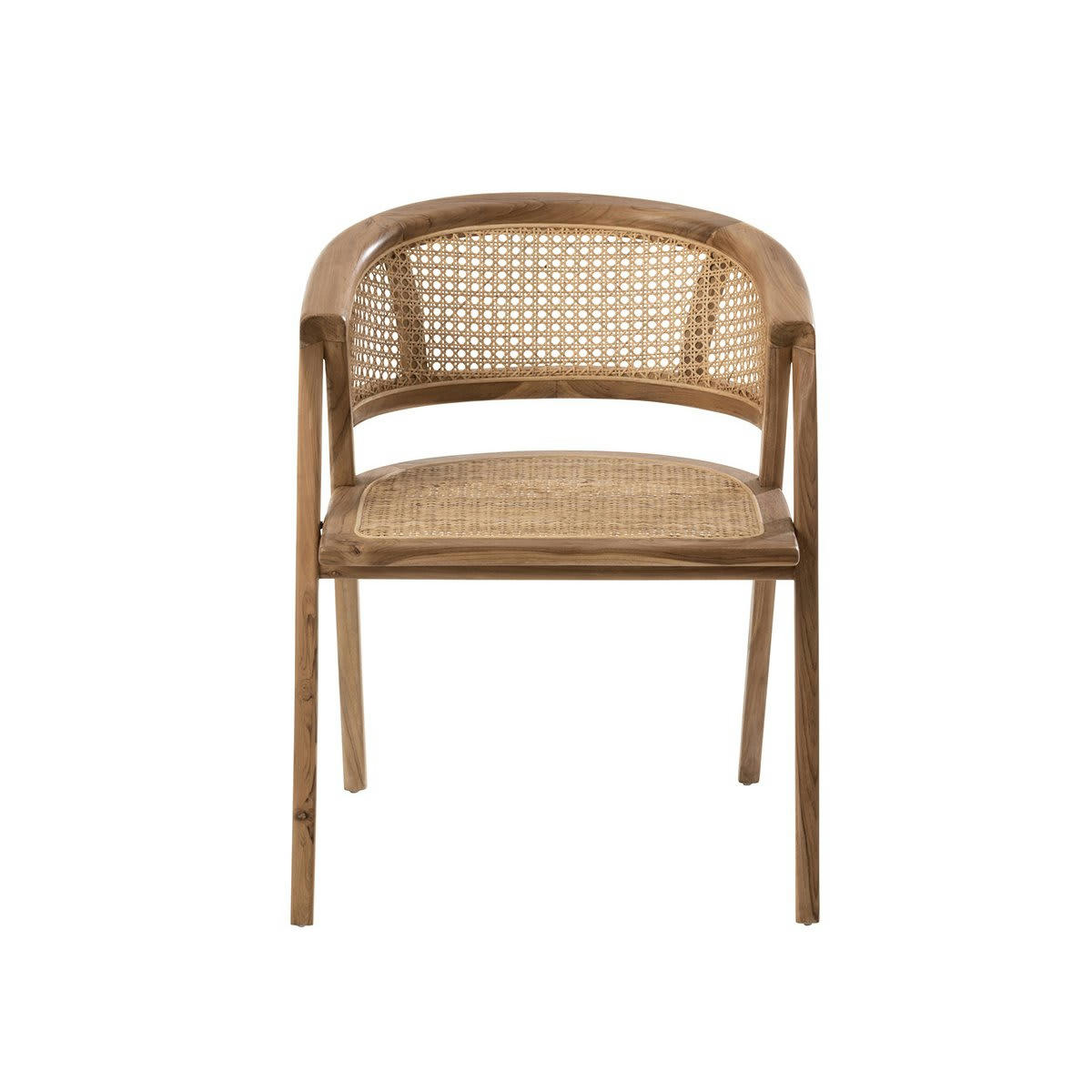 JOSEPHINE - Chaise rétro en bois et cannage