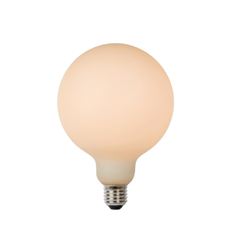 Ampoule opaline à filament LED Bulb E27 8 W Ø 12,5 cm dimmable LUCIDE