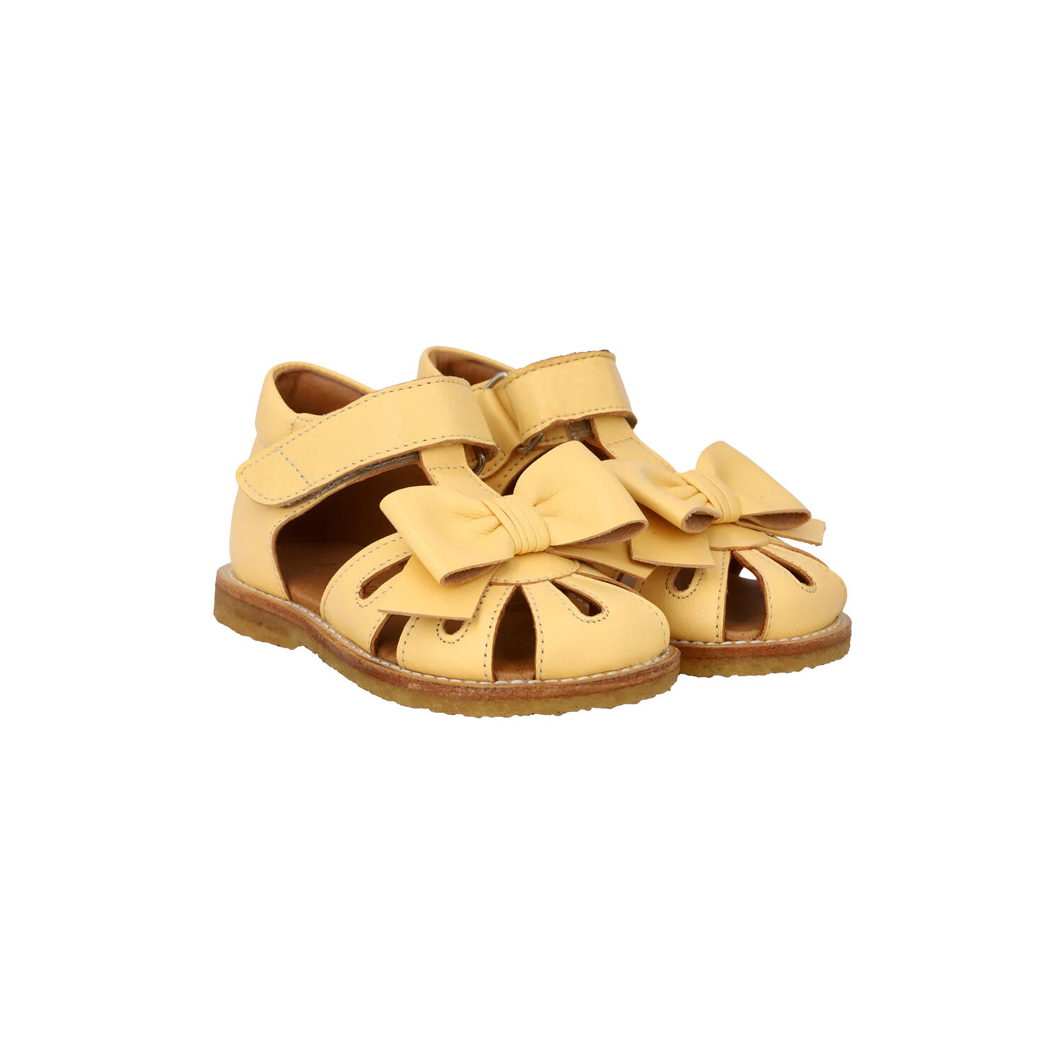 Sandal med sløfje og lukket t&aring;, mellow yellow