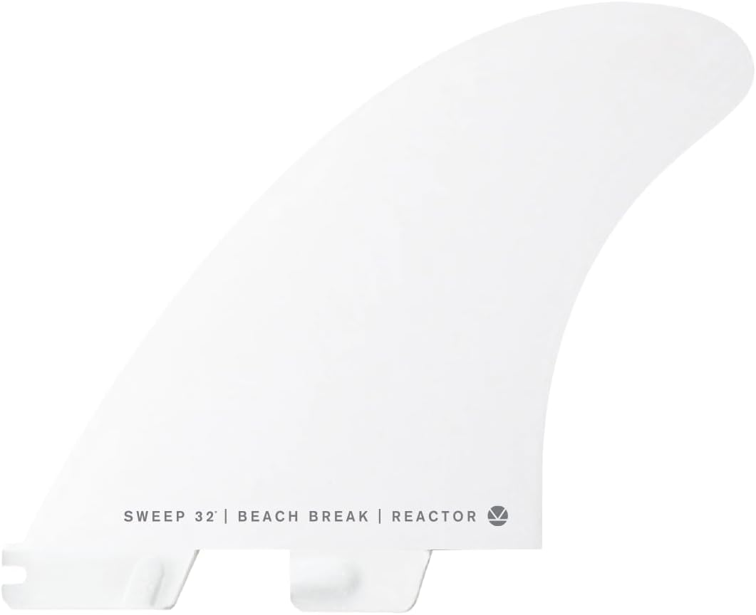 FCS II Reactor White Edition Surfboard Fin Set – Performance Core Tri Fins Compatible with FCS II Plug System