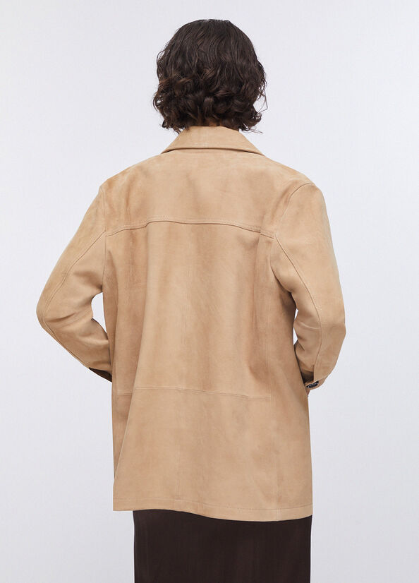 Giacca in pelle scamosciata