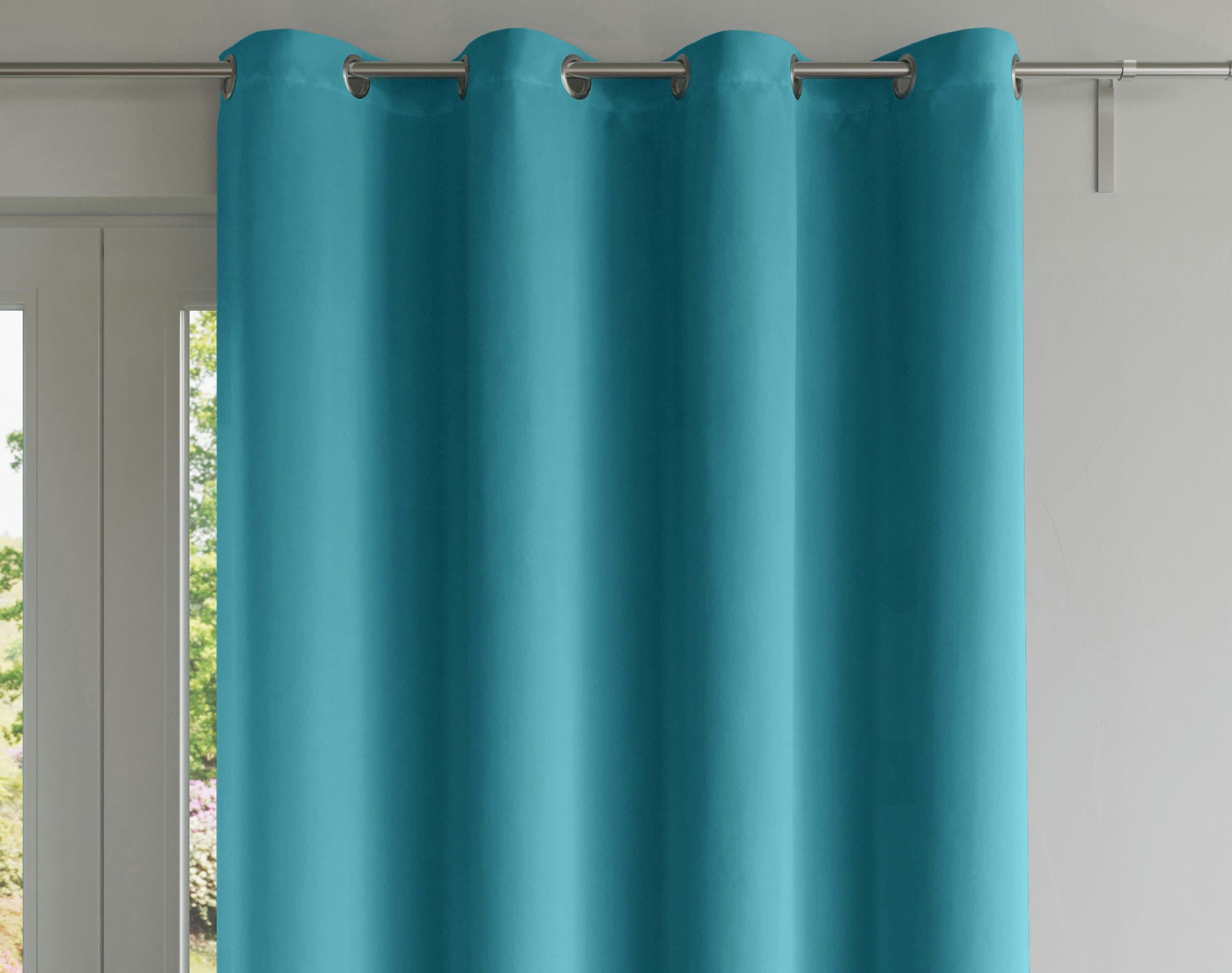 DREAMZ - Paire de rideaux 135x180 en coton bleu orage