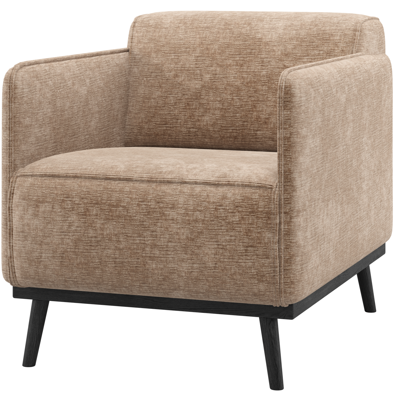 WOOOD fauteuil met arm Statement - Chenille - Velvet Taupe - 77x72x93