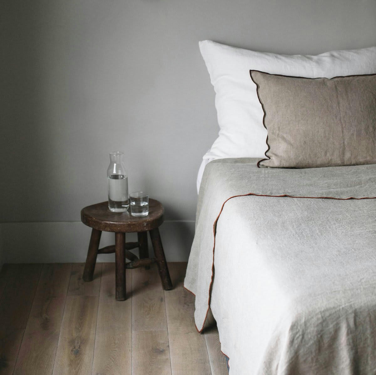 BEGUR - Jeté de  Lin pur lavé  Begur Naturel Orange fonce 250x230