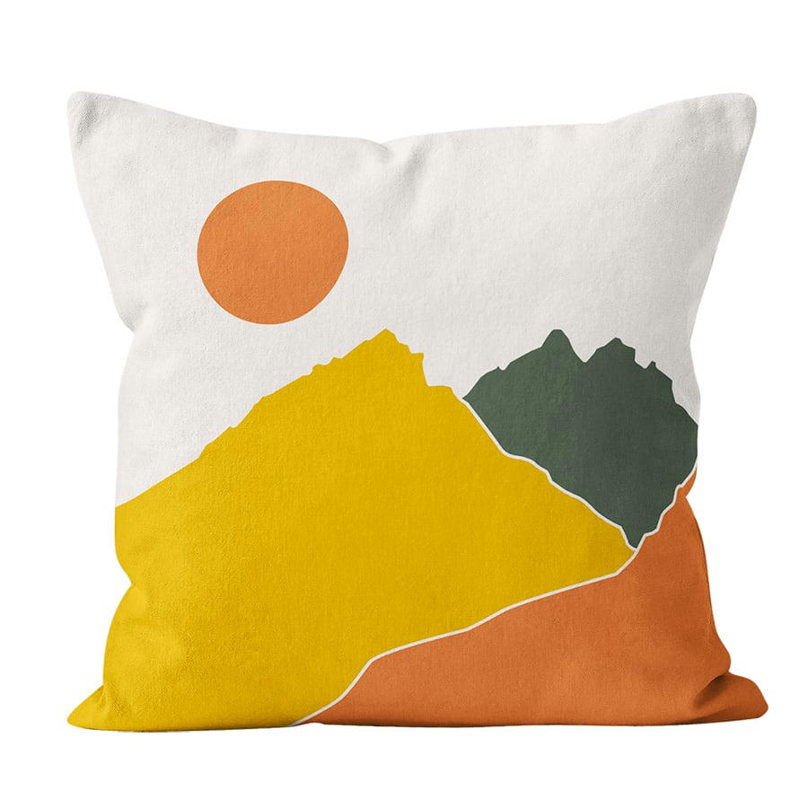 - Coussin dessin en velours orange 40x40cm