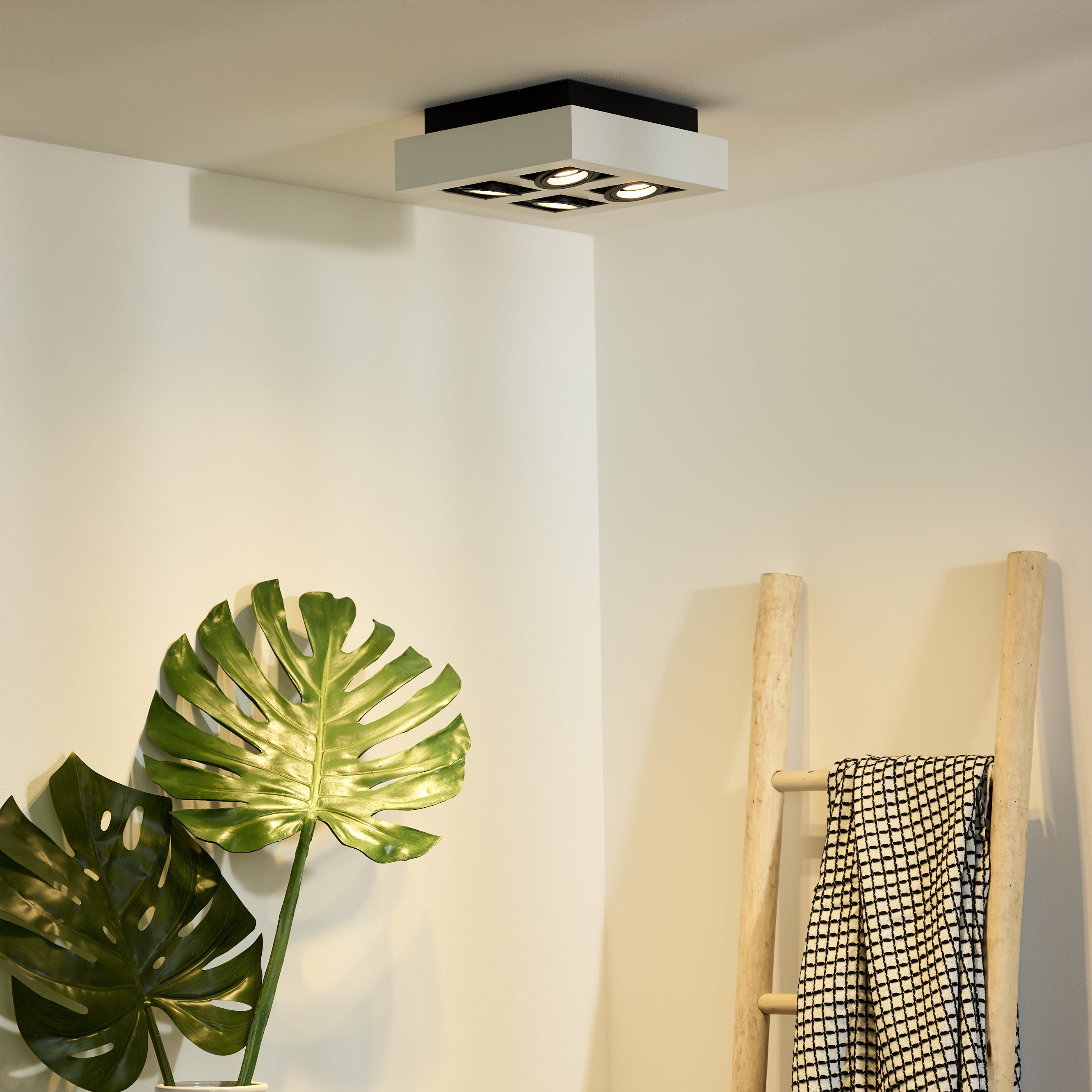 Lucide XIRAX Plafondspot - Wit - 4 x GU10