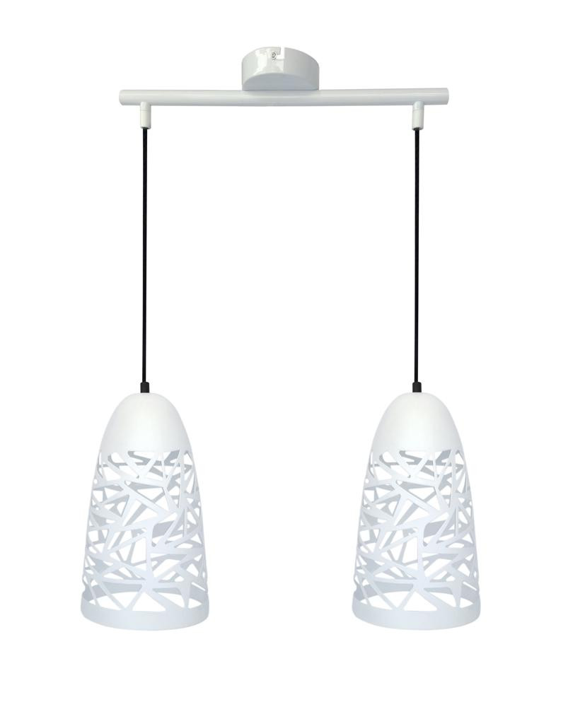 Lampa wisząca biała SABRIN 2xE27x60W wym: 120x40x15 cm Candellux