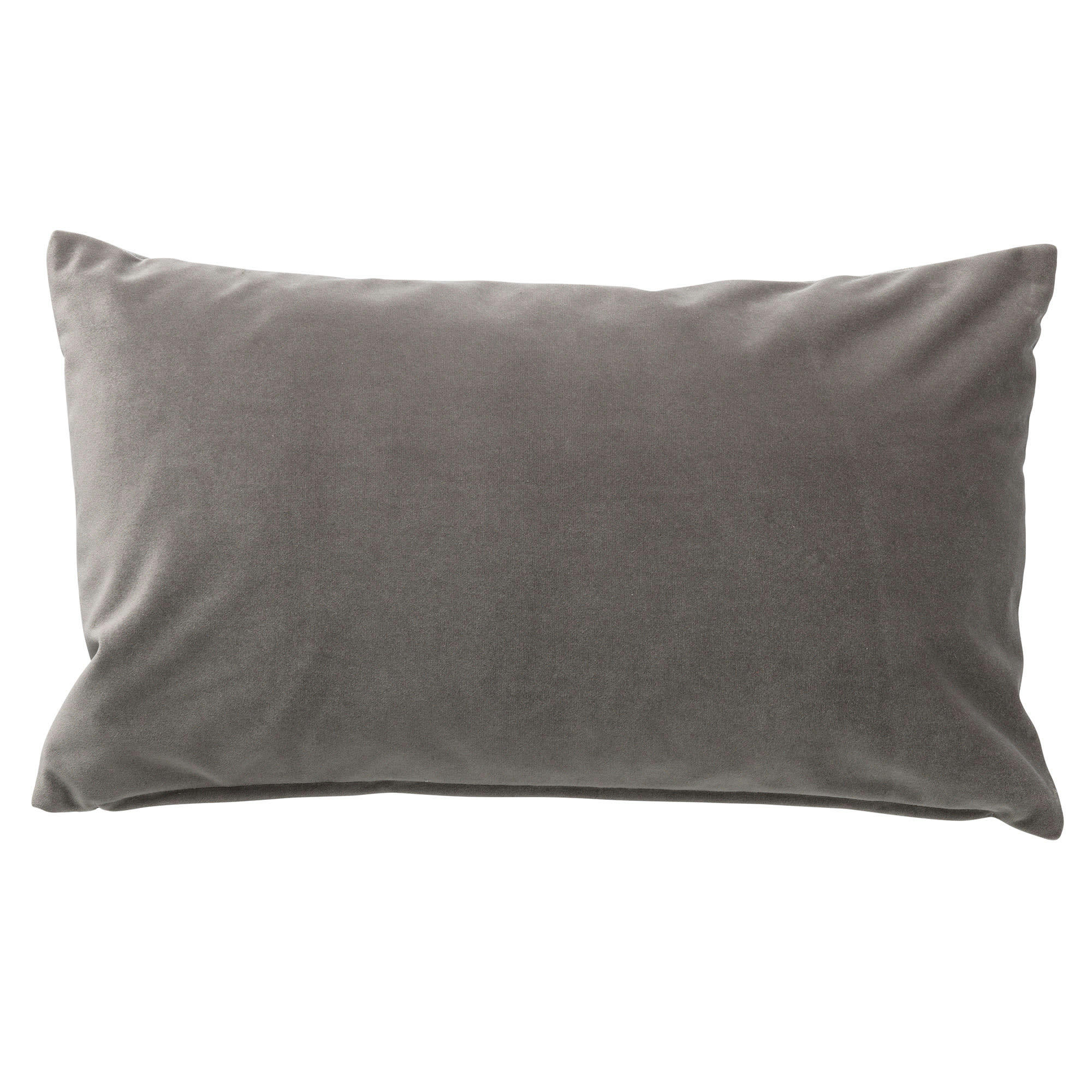 ELISA - Housse de coussin gris en velours-30x50 cm avec motif