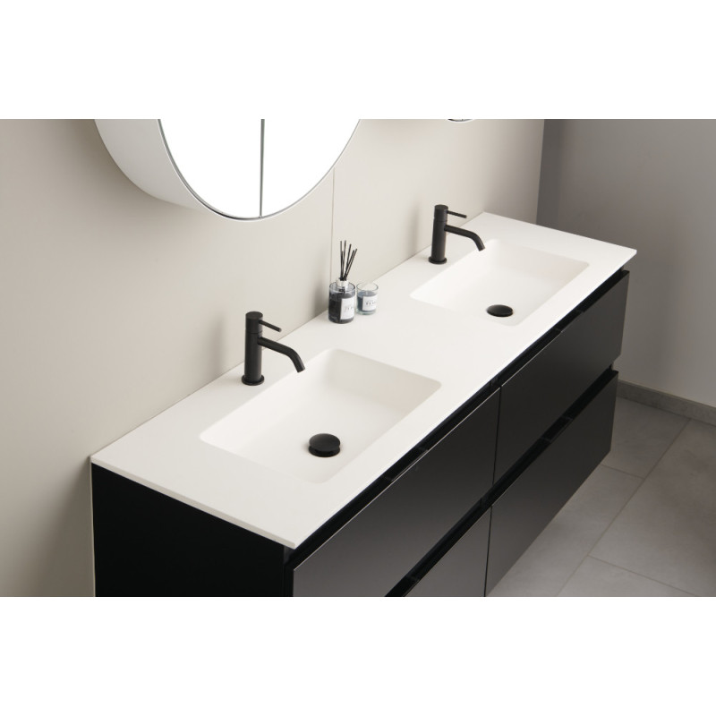Plan de toilette Qube blanc mat 121 cm THYS