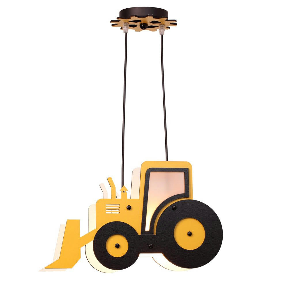 CONSTRUCCIÓN - Suspension en forme d'excavatrice jaune et noire