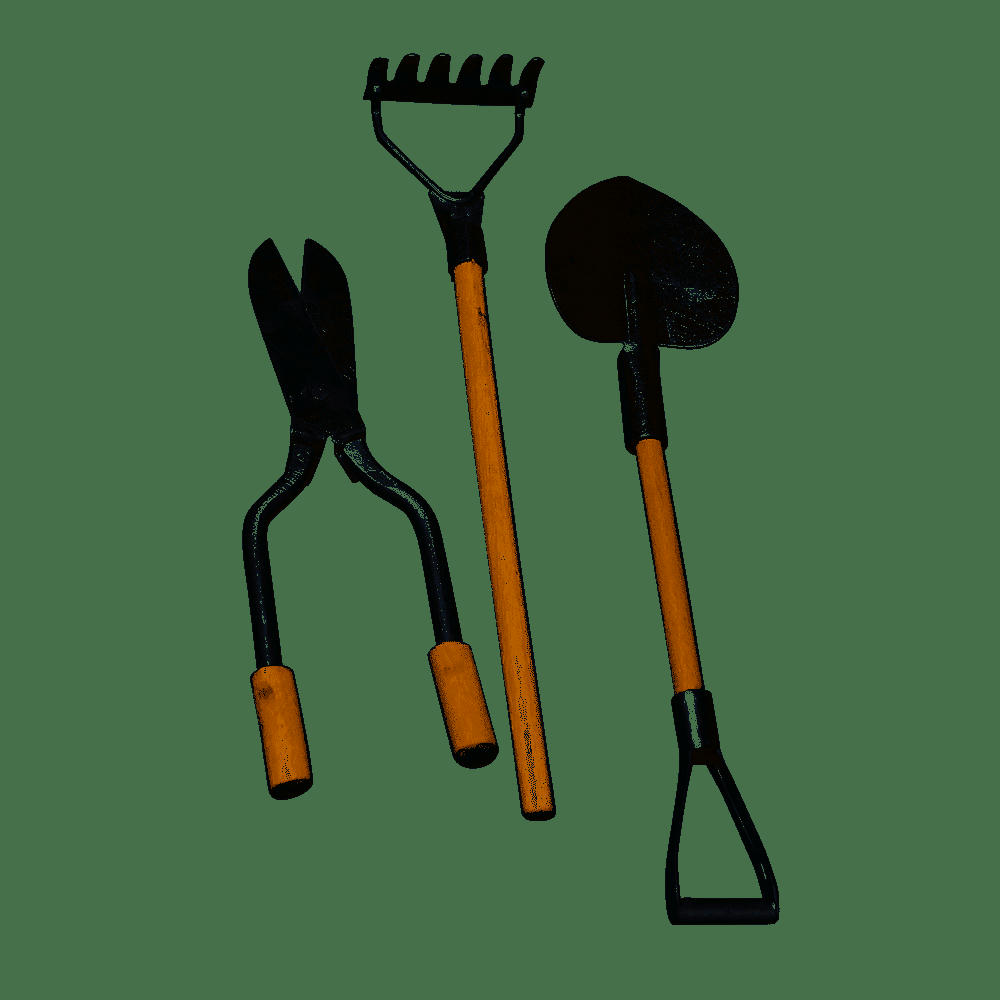 OUTILS - 3 mini outils de jardin métal-bois 9-13cm
