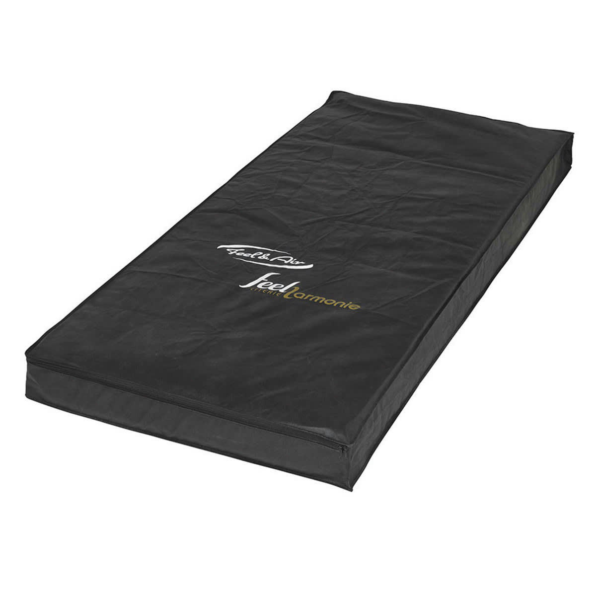 SOMNUM - Housse de rangement de matelas 90x190 cm tissu gris,noir
