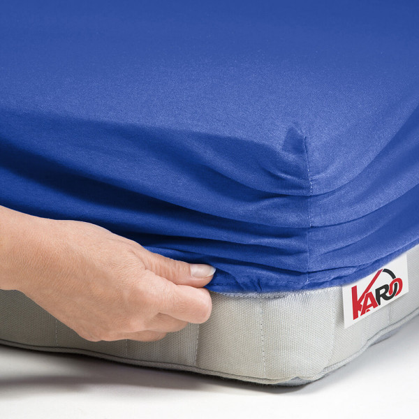 Prześcieradło jersey z gumką 90x200 szafirowe 150g/m2 KARO