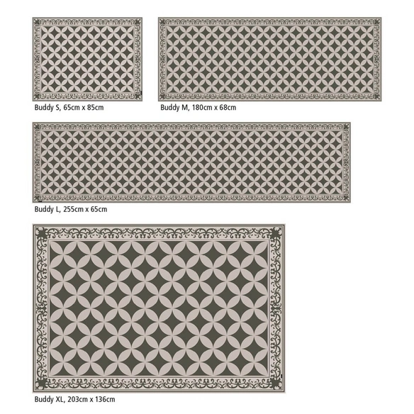 Vinyl Teppich »Aladdin«, BxL:255 cm x 65 cm, schwarz|beige
