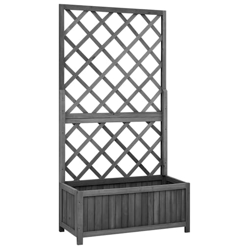 NNEVL Garden Trellis Planter Black 70x30x135 cm Solid Firwood
