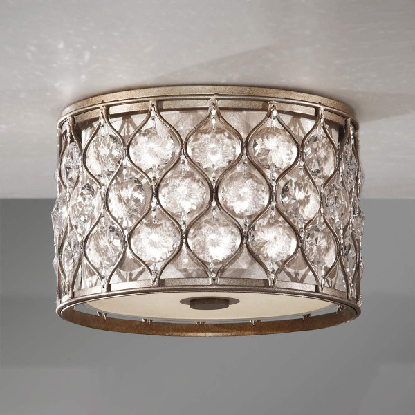 Plafonsrebrny okrągły 31,1cm Lucia 2xE27x60W IP20 Feiss
