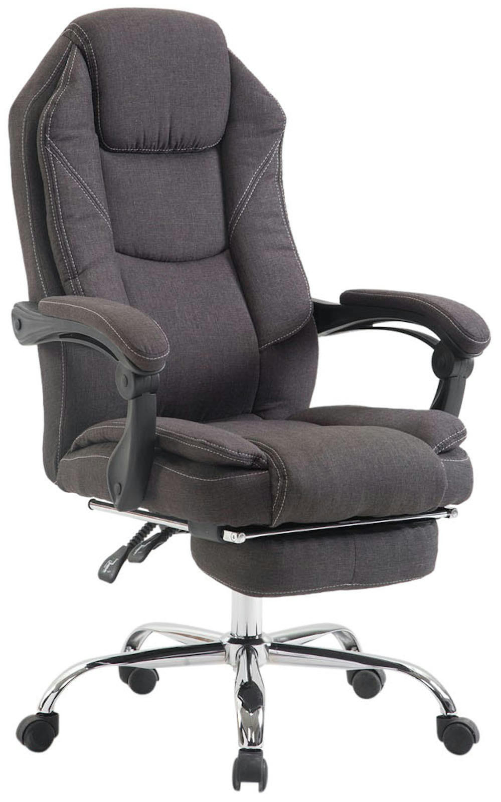 CASTLE - Chaise de bureau réglable pivotante en tissu Gris foncé