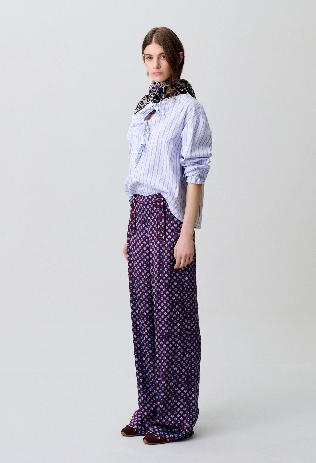 Pantalon à pont satin